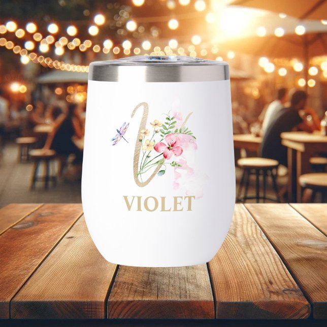 Gold Script Letter V Monogramm Personalisierter Na (Von Creator hochgeladen)