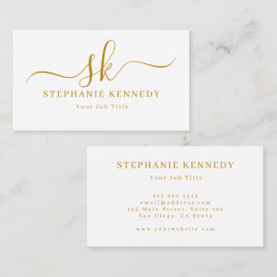 Gold Script Modern Business Card Visitenkarte