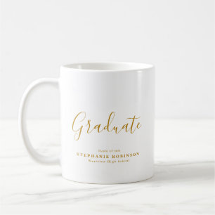 Gold Script Moderne Graduation Party Gunst Kaffeetasse