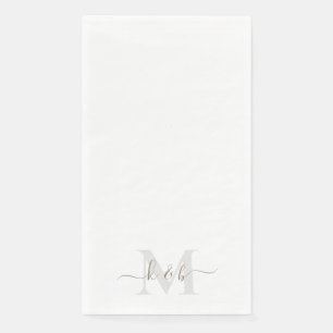 Gold Script Monogram Elegant Wedding Serviette