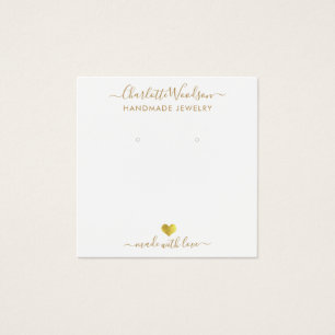 Gold Script Name Earring Juwelier Display Card