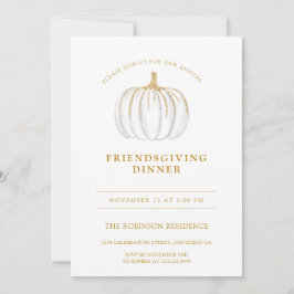 Gold Script Pumpkin Friendsgiving Erntedank Einladung