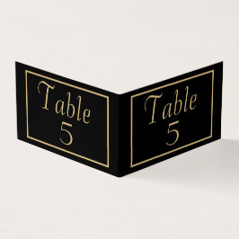 Gold Script Typografie Black Tischnummer Card