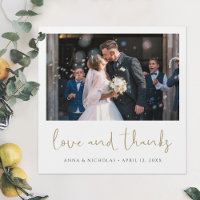 Gold Script Wedding Foto Vielen Dank Magnet