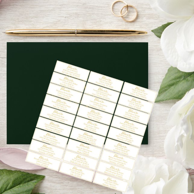 Gold Script Wedding Guest Address Labels (Von Creator hochgeladen)
