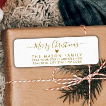 Gold Script Weihnachts-Rücksendeadresse