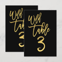 Gold Script Wild Birthday Party Tischnummer 3