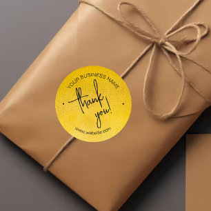 Gold Scripting Business Vielen Dank Runder Aufkleber