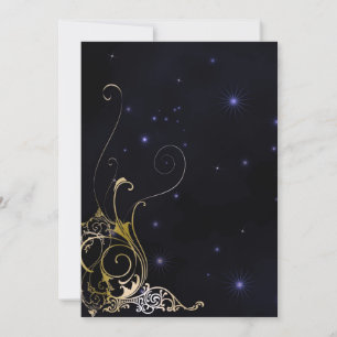 Gold Scroll Formal Goth Wedding Einladung