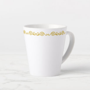 Gold Scrollwork Latte Tasse