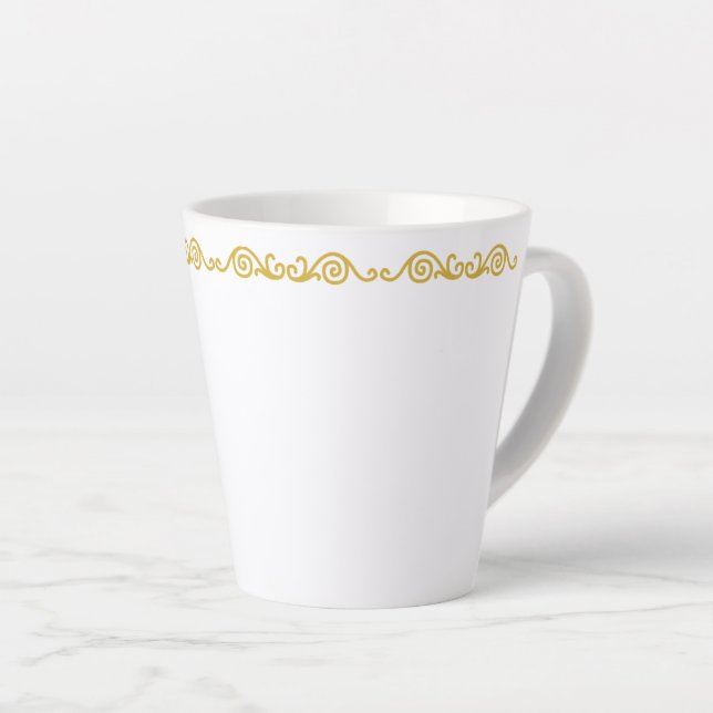 Gold Scrollwork Latte Tasse (Rechte Ecke)