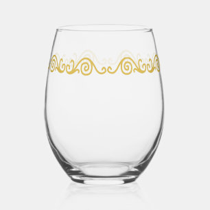 Gold Scrollwork Weinglas Ohne Stiel
