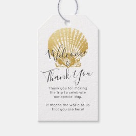 Gold Seashell Beach Wedding Vielen Dank Geschenkanhänger