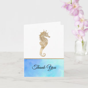 Gold Seepferd Wedding Vielen Dank Karte