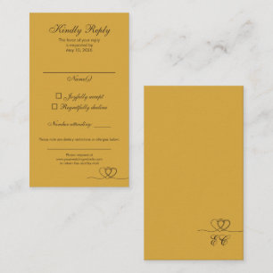 Gold-Senf Modern Mix and Match Hochzeit RSVP Karte