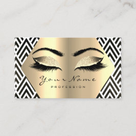 Gold Sepia Glitzer Makeup Artist Lash Schwarz-weiß Visitenkarte