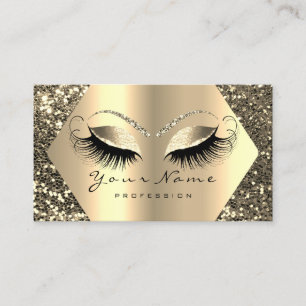 Gold Sepia Glitzer Makeup Artist Lashes Brown VIP Visitenkarte