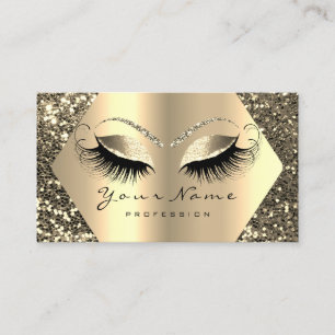 Gold Sepia Glitzer Makeup Artist Lashes Browns VIP Visitenkarte