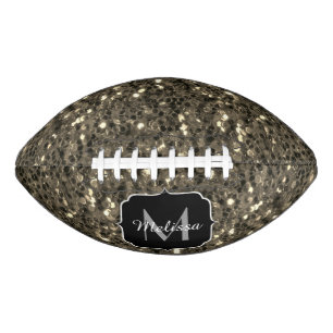 Gold sepione Glitzern Imitate Glitzer Monogramm Football