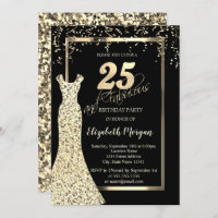 Gold Sequins Dress Black 25. Geburtstag