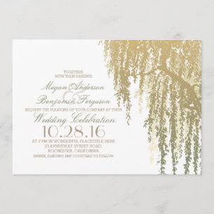 Gold Shades Willow Tree Hochzeit Einladung