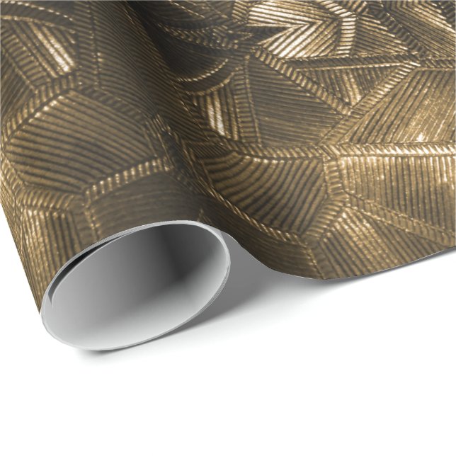 Gold Sheen Elegant Textured Glass Look Geschenkpapier (Rolleneckpunkt)