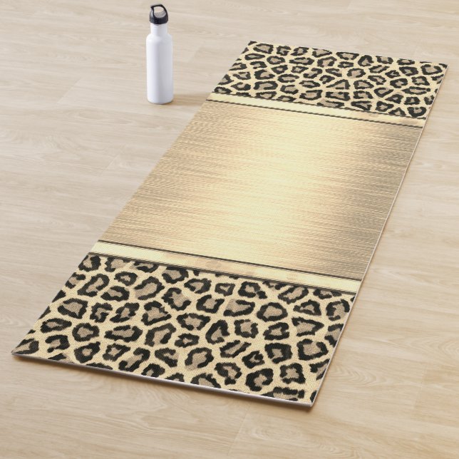 Gold Sheen Gold Leopard Print Yogamatte (Beispiel)