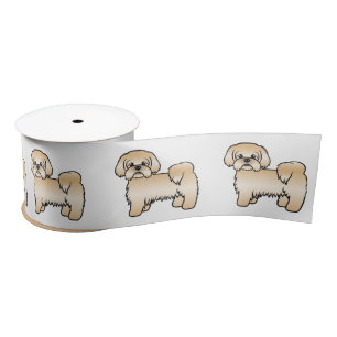 Gold Shih Tzu süße Cartoon-Hund-Illustration Satinband