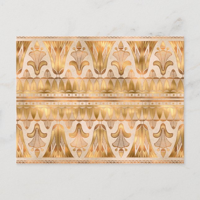Gold Shimmer Art Deco Postkarte (Vorderseite)