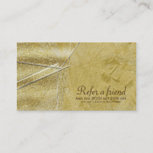 Gold Shimmer Crystal Glam Salon Empfehle einen Fre Empfehlungskarte