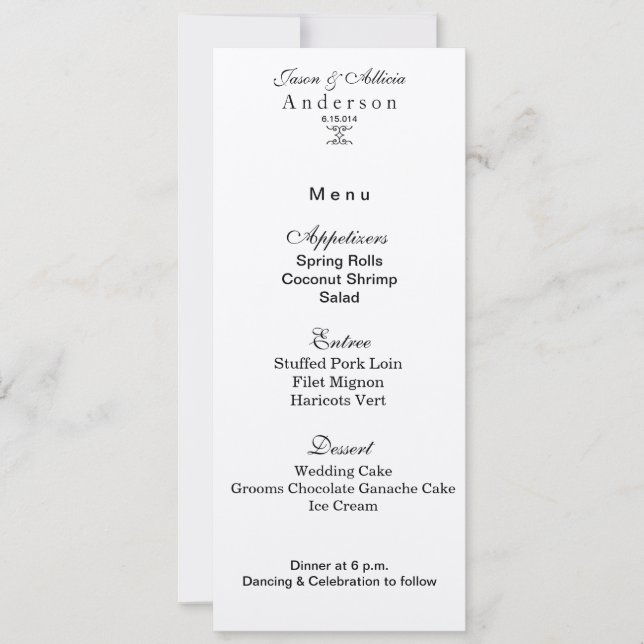 Gold Shimmer Menu Card für Hochzeiten & Galas Einladung (Vorderseite)