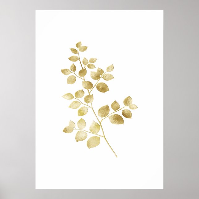 Gold Shimmery Blätter Matte Poster (Vorne)