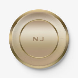 Gold Shine Golden Shiny Modernes Glam Party Pappteller