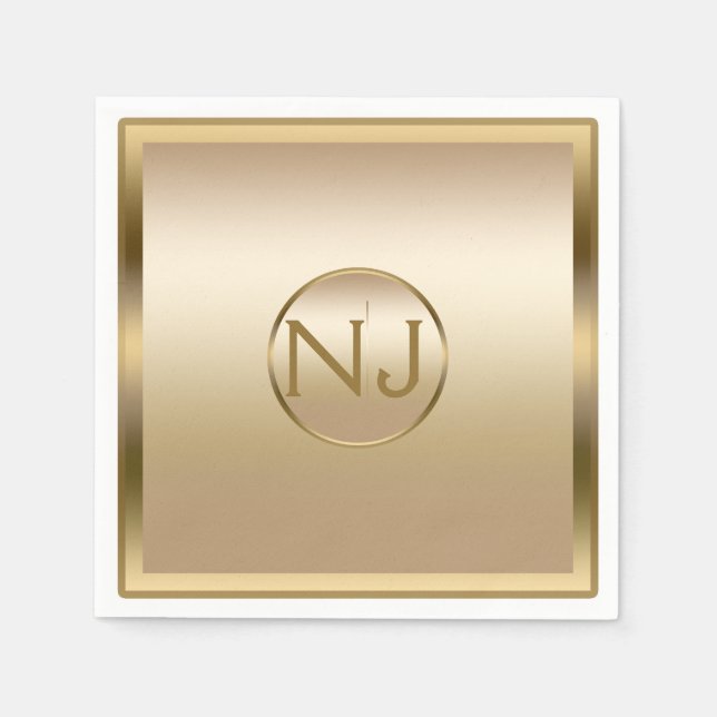 Gold Shine Golden Shiny Modernes Glam Party Serviette (Vorderseite)