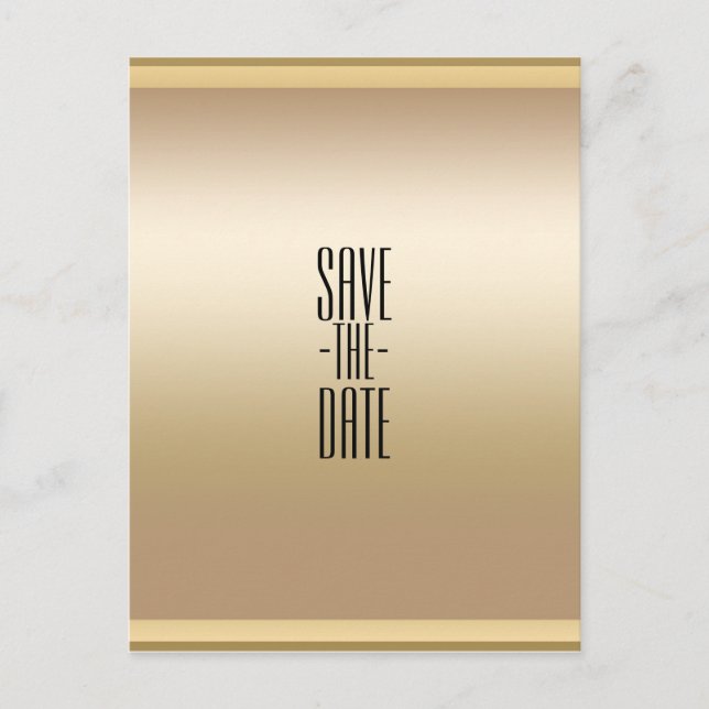 Gold Shine Shiny Chic Glam Save the Date Ankündigungspostkarte (Vorderseite)