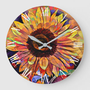 Gold Shine Sonnenblume Elegante Kollektion Große Wanduhr