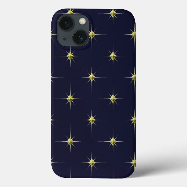 Gold Shining Night Stars I-Phone Case (Rückseite)