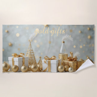 gold shinning presents strandtuch