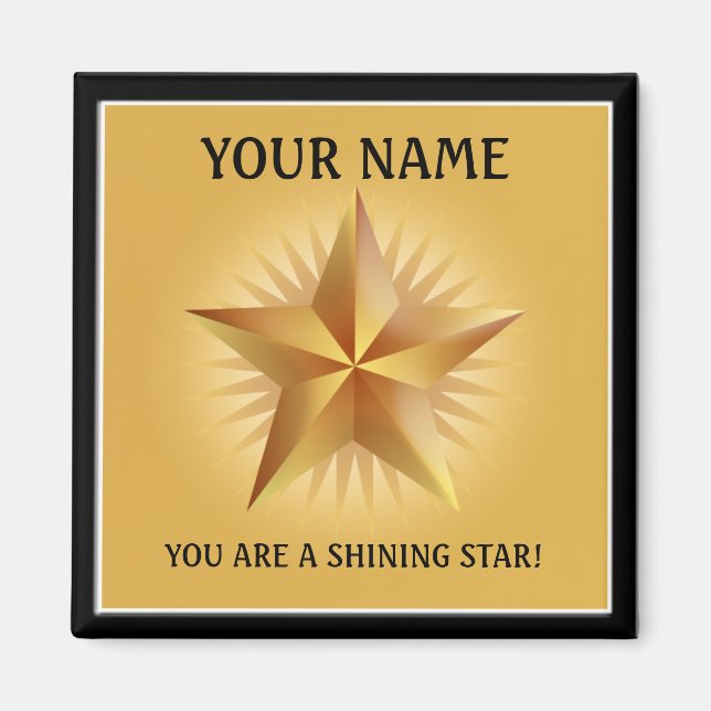 Gold Shinting Star Custom Magnet (Vorne)