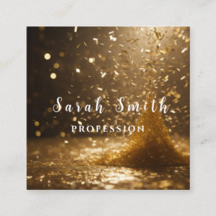 Gold Shiny Confeti Party Glitzer Quadratische Visitenkarte