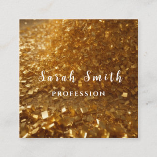 Gold Shiny Confeti Party Glitzer Quadratische Visitenkarte