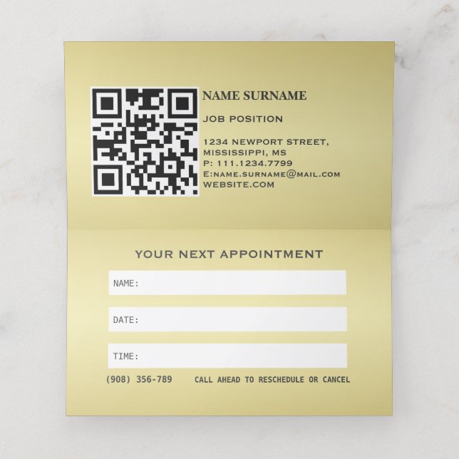 Gold Shiny Dog Paw auf schwarzem Hintergrund Terminkarte (Innenseite Aufgefaltet)