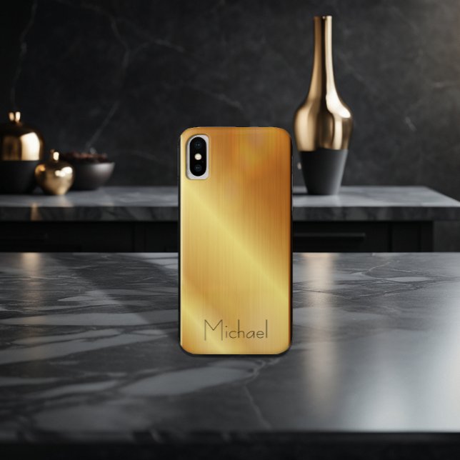 Gold Shiny Stainless Steel Metal Case-Mate iPhone Hülle (Von Creator hochgeladen)