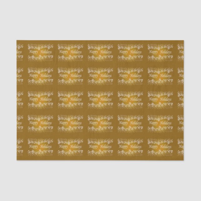 Gold Shinzon Stars Happy Holiday Tissue Seidenpapier (Vorderseite)
