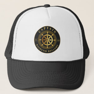 Gold Ship Wheel Trucker Hat Truckerkappe
