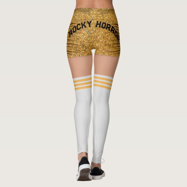 Gold Shorts Knee Socks Name Roller Derby Leggings (Rückseite)