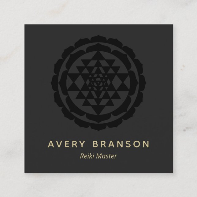 Gold Shri Yantra Reiki Master Quadratische Visitenkarte