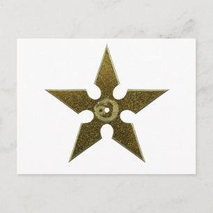 Gold Shuriken mit Golddragon Postkarte