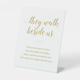 Gold sie gehen neben uns Gedicht Wedding Memorial Sockelschild