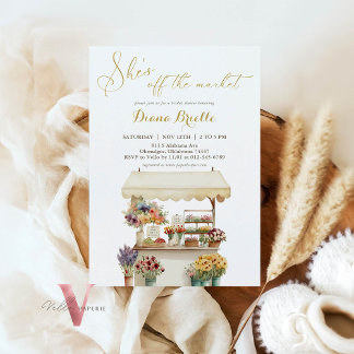Gold Sie ist von der Markt Bridal Dusche Einladung